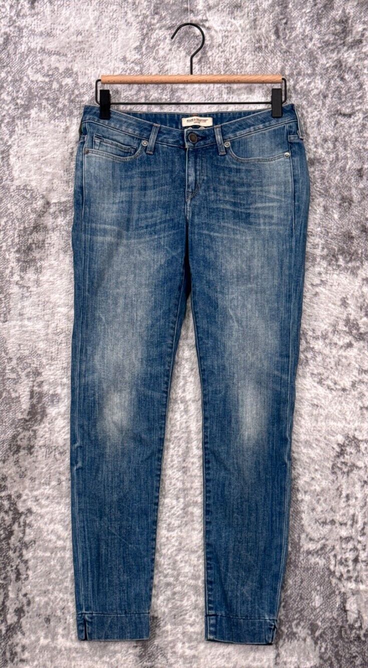 Made & Crafted Levis Jeans 26 Womens Pins Cropped Low Rise Medium Wash Denim